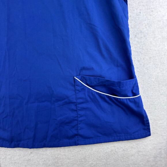 Butter Soft Scrub Top Womens XL Cobalt Blue Nursing Work Uniform Pockets Comfort - Picture 7 of 9